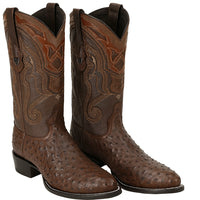 Men's Wild West Ostrich Skin J Toe Boots 29903-A