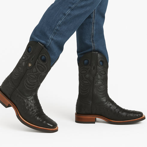 Men's Wild West Ostrich Skin Ranch Toe Boots 282503