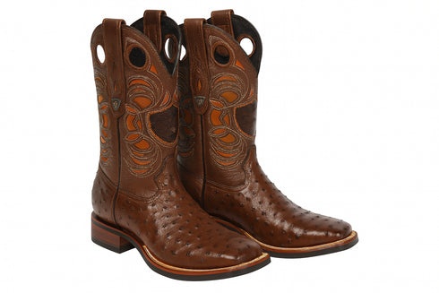 Men's Wild West Ostrich Skin Ranch Toe Boots 282503
