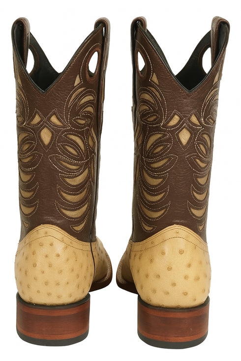 Men's Wild West Ostrich Skin Rodeo Toe Boots 281803