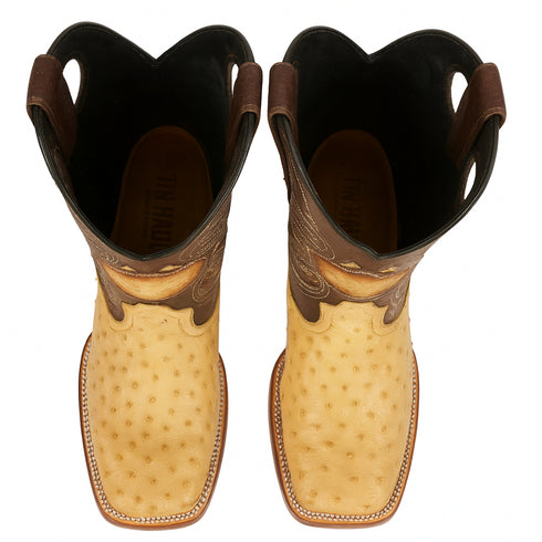 Men's Wild West Ostrich Skin Rodeo Toe Boots 281803