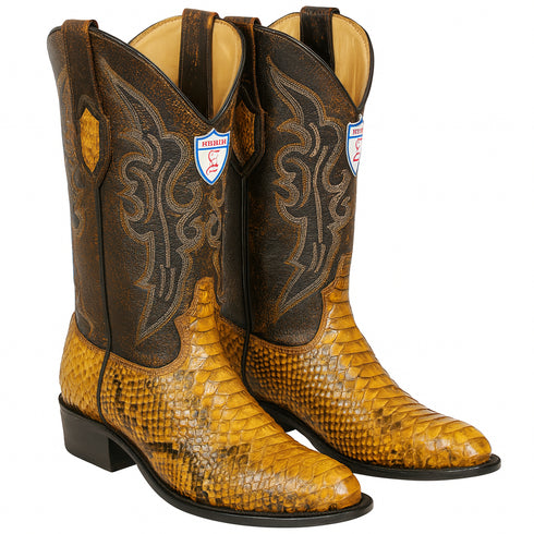 Men's Wild West Python Skin J Toe Boots 29957