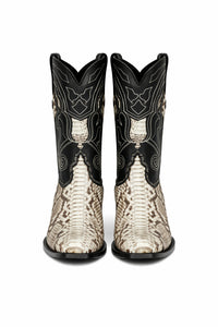 Men's Wild West Python Skin Snip Toe Boots 29457