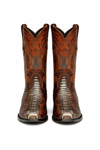 Men's Wild West Python Skin Snip Toe Boots 29457