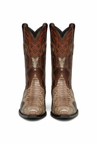 Men's Wild West Python Skin Snip Toe Boots 29457