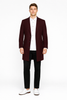 Mens Wool Burgundy ~ Wine Wool Coat ~ Car coat ~Peacoat By Alberto Nardoni