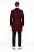 Mens Wool Burgundy ~ Wine Wool Coat ~ Car coat ~Peacoat By Alberto Nardoni