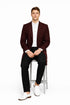 Mens Wool Burgundy ~ Wine Wool Coat ~ Car coat ~Peacoat By Alberto Nardoni