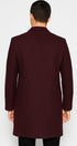Mens Wool Burgundy ~ Wine Wool Coat ~ Car coat ~Peacoat By Alberto Nardoni