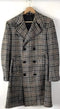 Mens Plaid Overcoat - Wool Peacoat - Plaid  Red  6 Button Topcoats