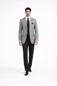 Mens Luxurious Wool Black houndstooth checkered Sport Coat