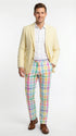 Mens Yellow Seersucker Blazer – Lightweight Summer Sport Coat Formal Casual Wedding Party Jacket