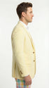 Mens Yellow Seersucker Blazer – Lightweight Summer Sport Coat Formal Casual Wedding Party Jacket