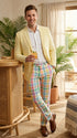 Mens Yellow Seersucker Blazer – Lightweight Summer Sport Coat Formal Casual Wedding Party Jacket