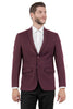 Mens Zegarie Brand Men's Basic Business Sport Coat Blazer in Burgundy