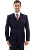 Mens Zegarie Brand Men's Designer Two Button Modern Fit Vested Wool Suit in Navy Blue
