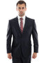 Mens Zegarie Brand Men's Designer Two Button Modern Fit Wool Suit in Charcoal Grey