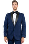 Mens Zegarie Brand Men's Modern Fit One Button Shawl Lapel Tuxedo Separates Jacket in Navy with Black Lapel