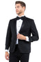 Mens Zegarie Brand Men's Modern Fit Two Button Notch Lapel Tuxedo Separates Jacket in Black