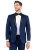 Mens Zegarie Brand Men's Modern Fit Two Button Notch Lapel Tuxedo Separates Jacket in Navy with Black Lapel