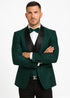 Men’s Floral Lace Hunter Green Tuxedo Set – Premium Vested Wedding Suit