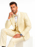 Men’s Ivory Floral Lace Tuxedo – Premium Vested Groom Wedding Outfit