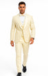 Men’s Ivory Floral Lace Tuxedo – Premium Vested Groom Wedding Outfit