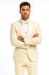 Men’s Ivory Floral Lace Tuxedo – Premium Vested Groom Wedding Outfit