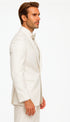 Men’s White Floral Lace Tuxedo – Premium Vested Groom Wedding Outfit