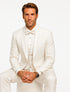 Men’s White Floral Lace Tuxedo – Premium Vested Groom Wedding Outfit