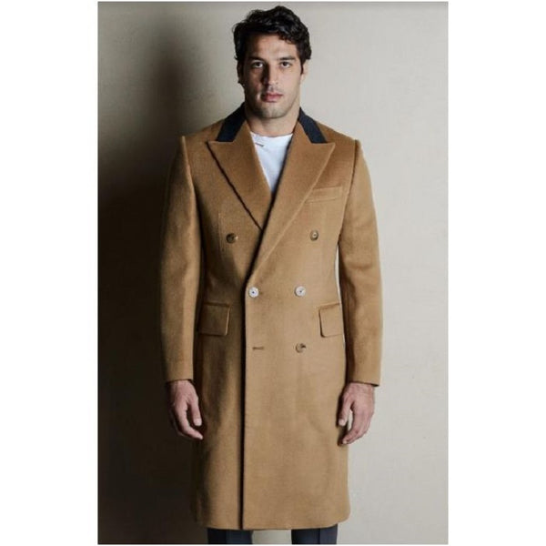 Mens Double Breasted Chesterfield Overcoat Wool And Topcoat