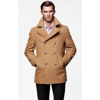 Mens Peacoat Wool Fabric Double breasted Style Coat in 10 Colors