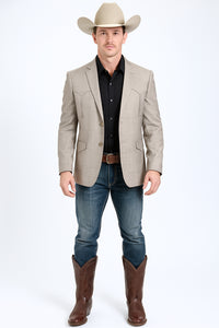 Western Blazer - Saco Para Hombre -Mens Double Button Western Taupe Blazer
