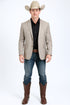 Western Blazer - Saco Para Hombre -Mens Double Button Western Taupe Blazer