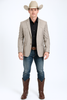 Western Blazer - Saco Para Hombre -Mens Double Button Western Taupe Blazer