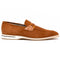 Zelli Meo 3 Contemporary Suede and Crocodile Penny Loafers in Cognac