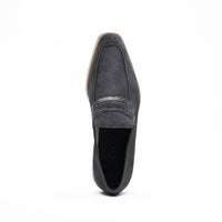 Zelli Meo 3 Suede Loafers with Genuine Crocodile Accent in Grey