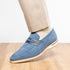 Zelli Meo 3 Suede and Genuine Crocodile Penny Loafers in Water Blue