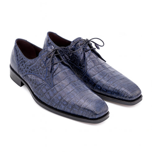 Anderson Blue Genuine Crocodile Lace-Up By Mezlan Made In Spain Brand