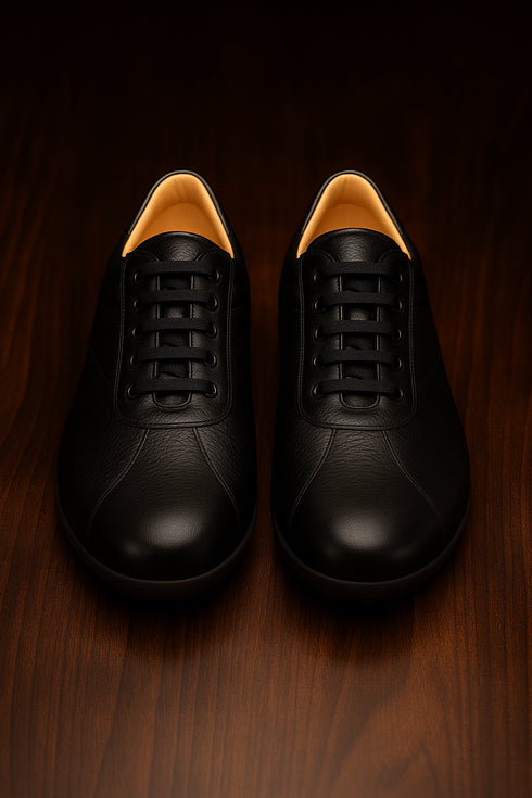 Mens Mezlan Luka Calf & Deerskin Sneaker in Black