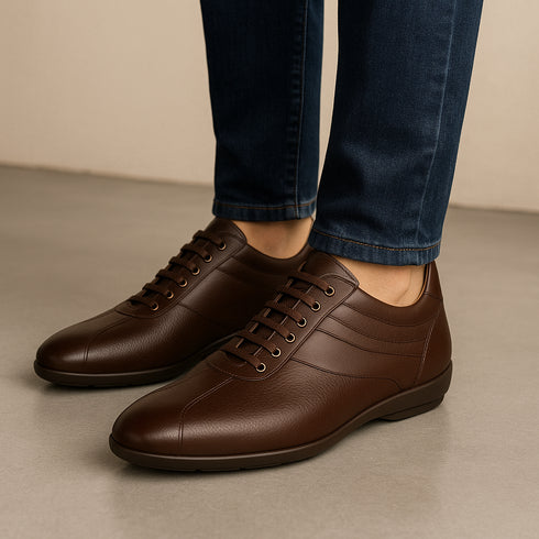 Mens Mezlan Luka Calf & Deerskin Sneaker in Black