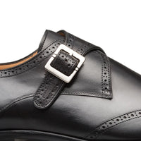 Mezlan Forest Wingtip Monkstrap Shoes Black (9268)