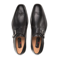 Mezlan Forest Wingtip Monkstrap Shoes Black (9268)