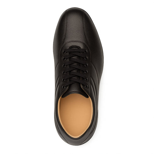 Mens Mezlan Luka Calf & Deerskin Sneaker in Black