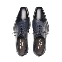 Mezlan Postdam Deerskin Calfskin Shoes Blue (16409)