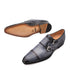 Mens Mezlan Argentum Lizard Double Monk Strap in Grey