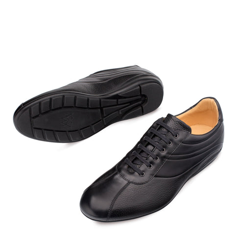 Mens Mezlan Luka Calf & Deerskin Sneaker in Black