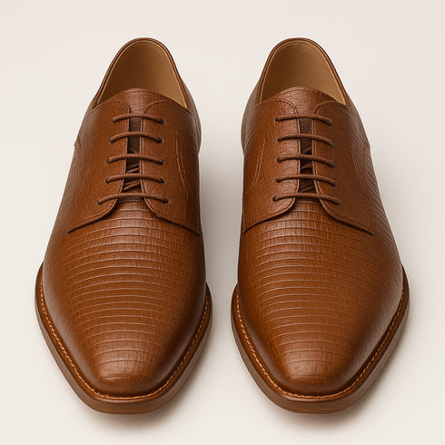 Mens Mezlan Pegaso Lizard Dress Shoe in Tan