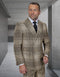 Statement Men's 2 Piece 100% Wool Modern Fit Double Breasted Suit - Plaid Pattern