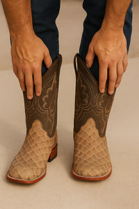 Mink Matte Pirarucu Cowboy Boots